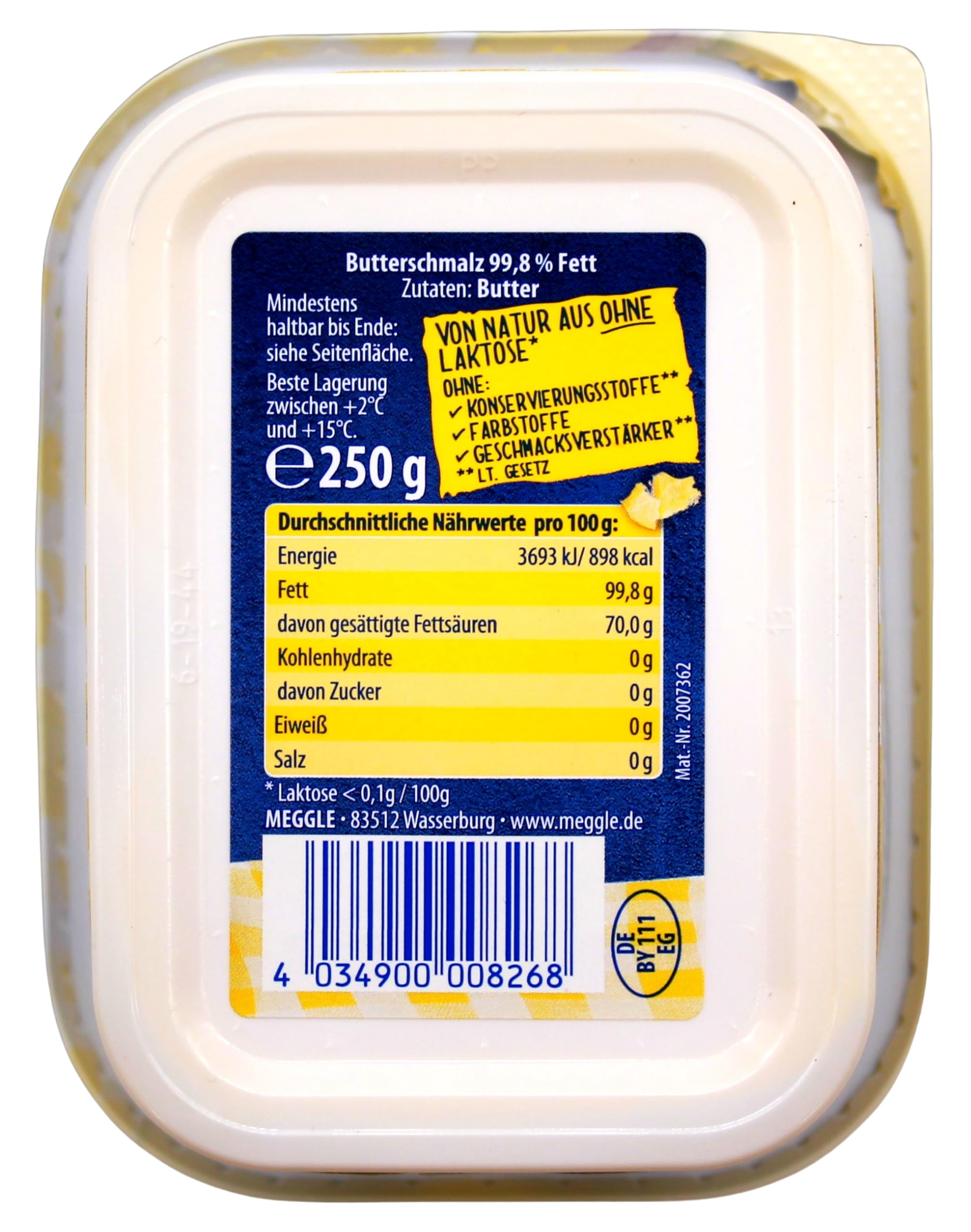 Meggle feines Butter Schmalz, 12er Pack (12 x 250g)