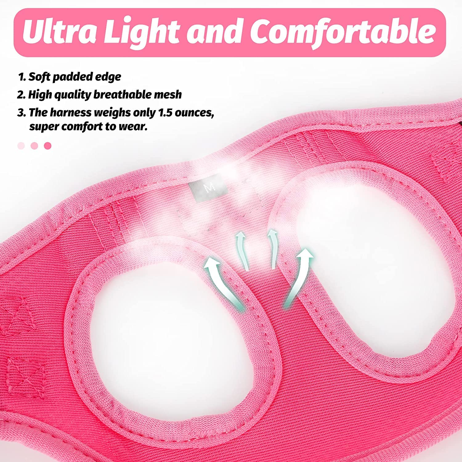 FAYOGOO Pettorina e Guinzaglio per Gatti, Antifuga per Cuccioli, Regolabile Con Rivestimento Riflettente per Passeggiate all'Aperto