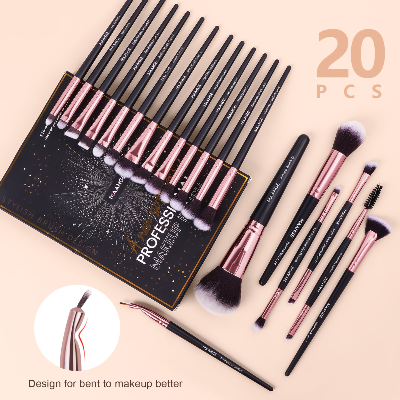 メイク道具・化粧小物 New makeup brush Amazon.com: Make up Brushes, 20 Pcs Professional Makeup Brushes