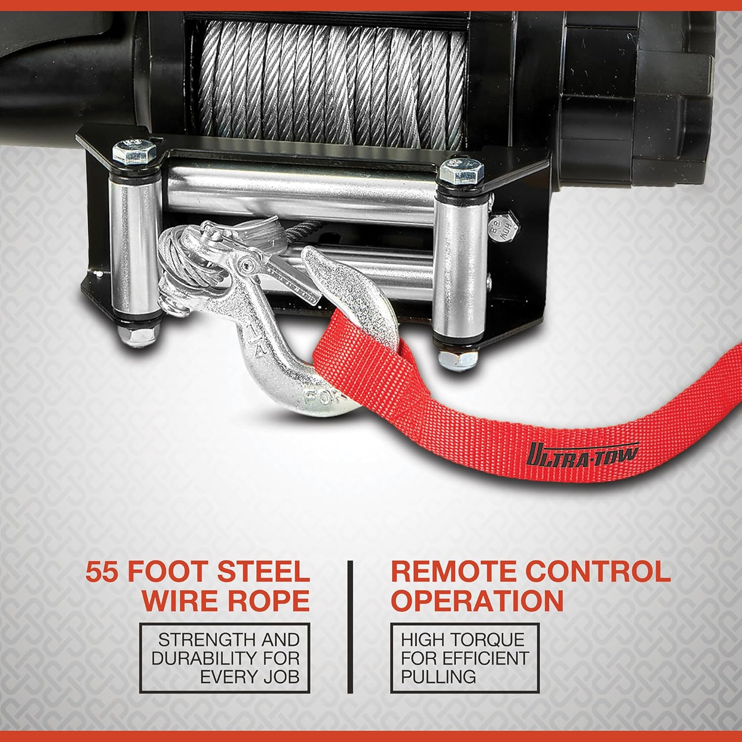 Ultra-Tow 12 Volt DC-Powered ATV/UTV Winch, 6000-Lb. Capacity, Galvanized Wire Rope, Model# KS6000