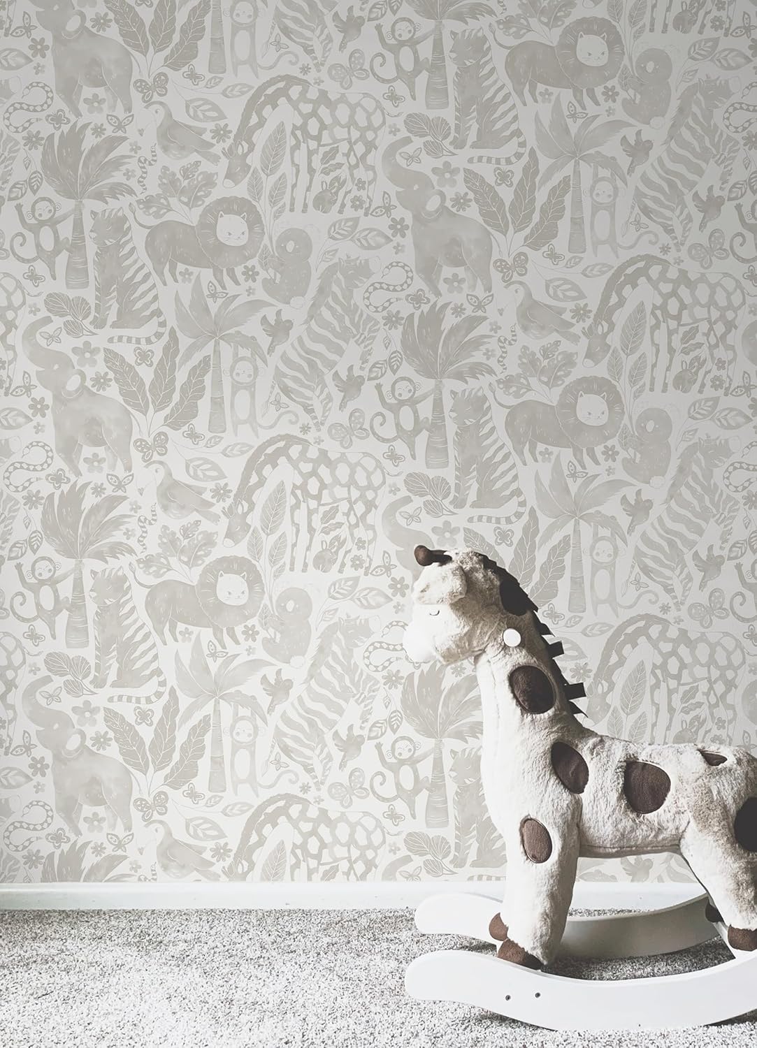 Brewster Home Fashions Wall Pops! Sweet Safari Taupe Peel & Stick Wallpaper