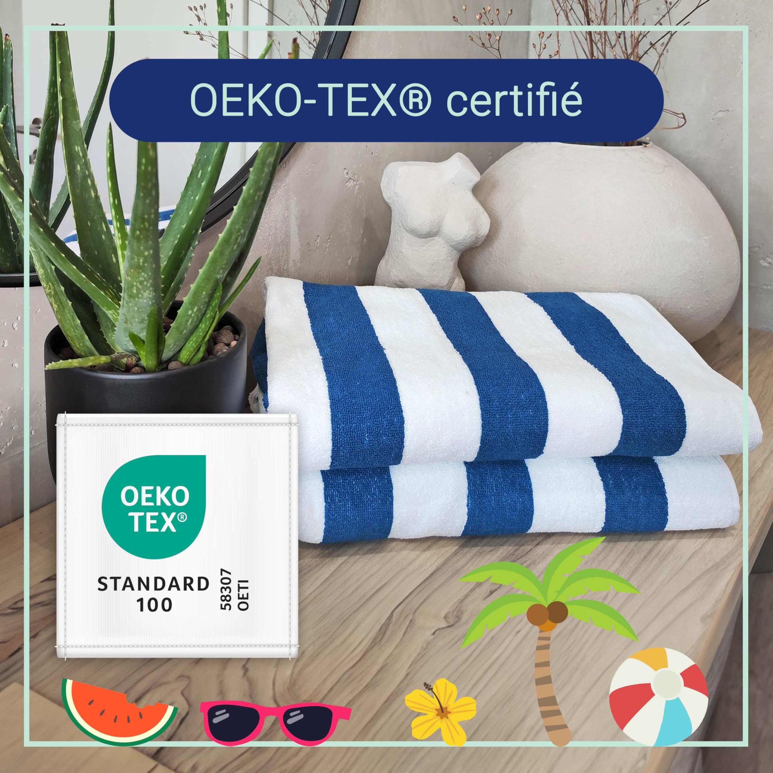 Set De 12 Serviettes Coton 500g/m² Aubergine - Douces, Absorbantes