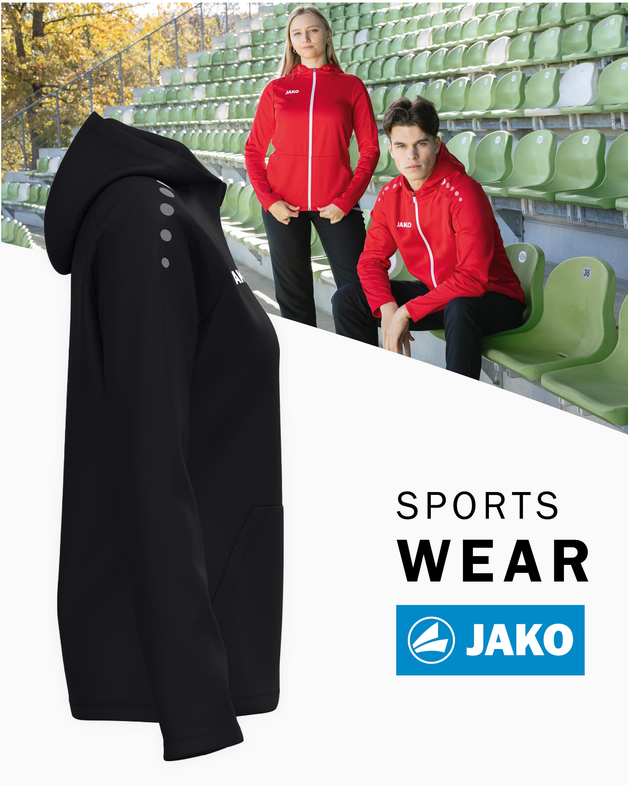 JAKO One Kapuzenjacke – Atmungsaktive Sportjacke für Damen aus 100% Polyester, mit weichem Micro-Fleece, ideal für Sport und Freizeit