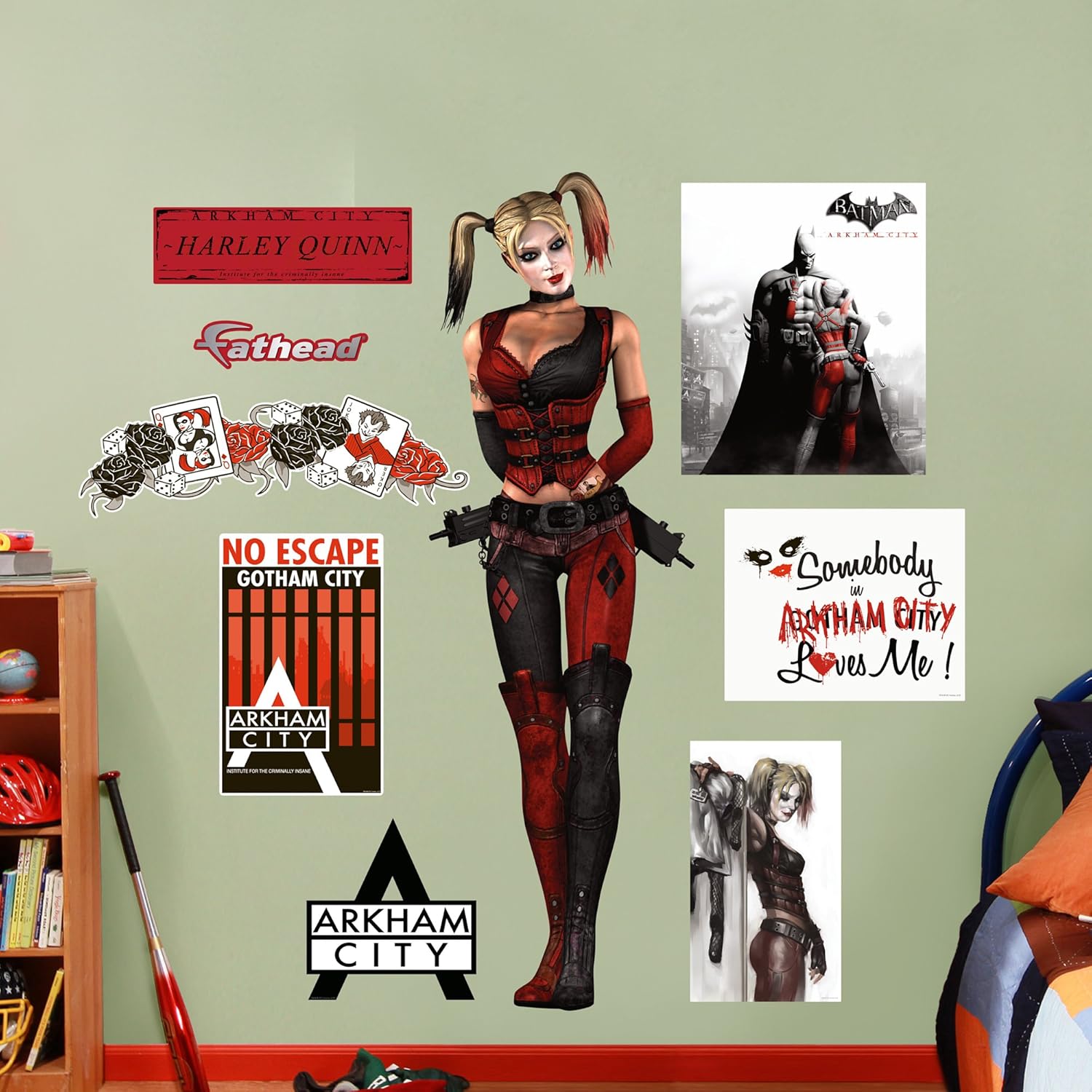 Fathead Harley Quinn Arkham Decor Ranking Top11 Graphic City Wall