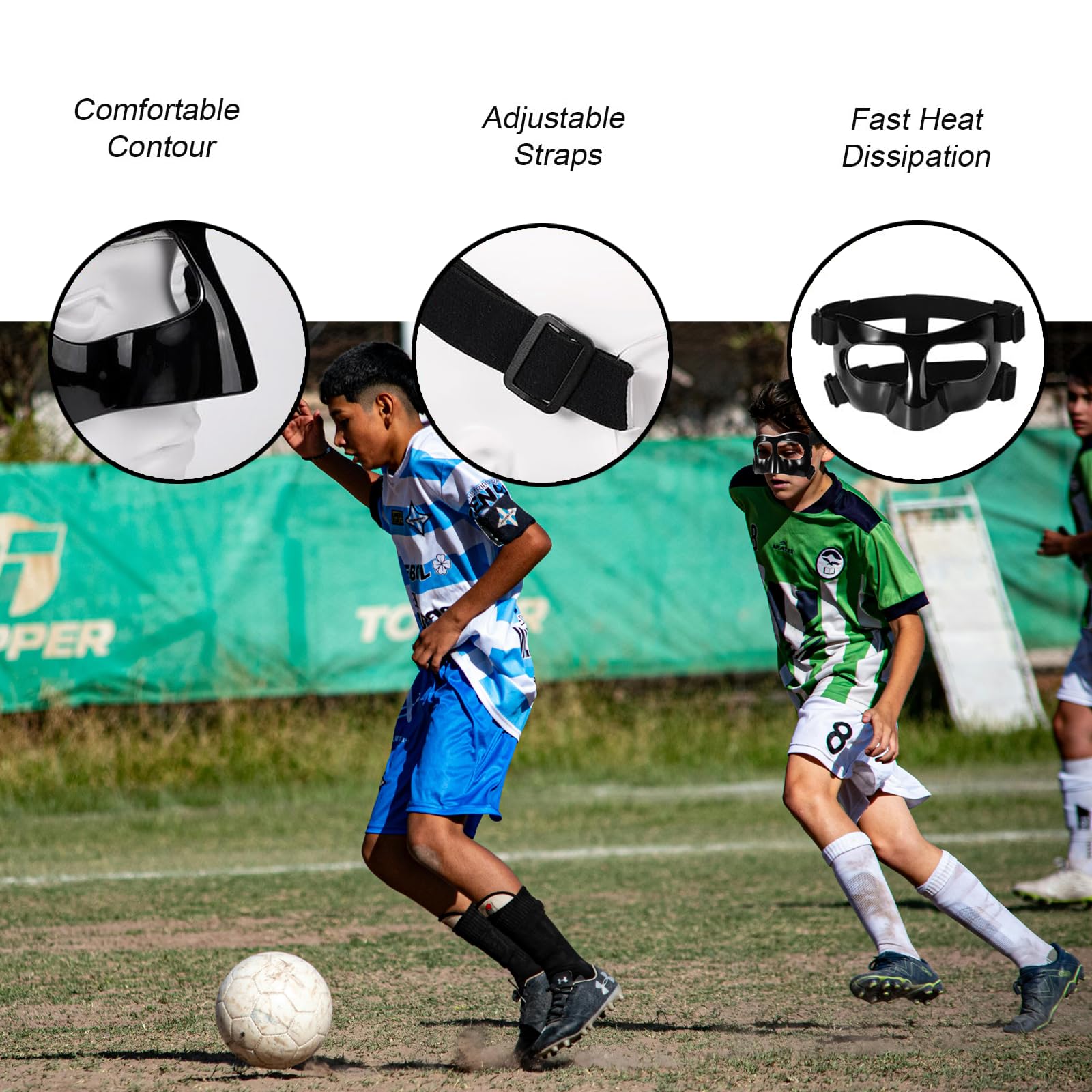 Nasenmaske Fussball, Sportmaske, Nasenbeinbruch Maske, Kleine Größe Mit Polsterung Für Kinder Und Jugendliche, Verstellbares Gummiband nasenschutz