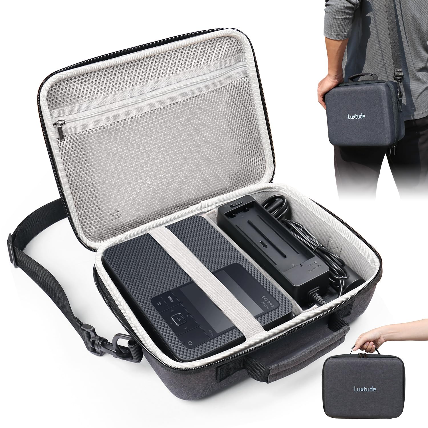 Luxtude Hard Case for Canon SELPHY CP1300/ CP1200/ CP1500 Photo Printer,Carrying Case for Canon SELPHY CP1300/ CP1200/ CP1500 Photo Printer,Case Only, Black