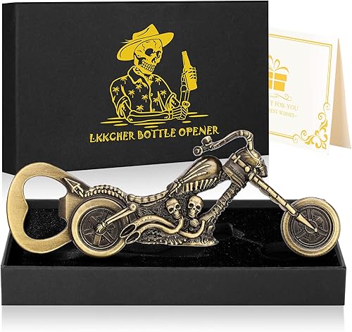 Miniatura 4 de LKKCHER Regalos de cerveza de motocicleta para hombres, abridor de botellas de motocicleta, regalos de calavera, regalos de moto para hombres, papá,