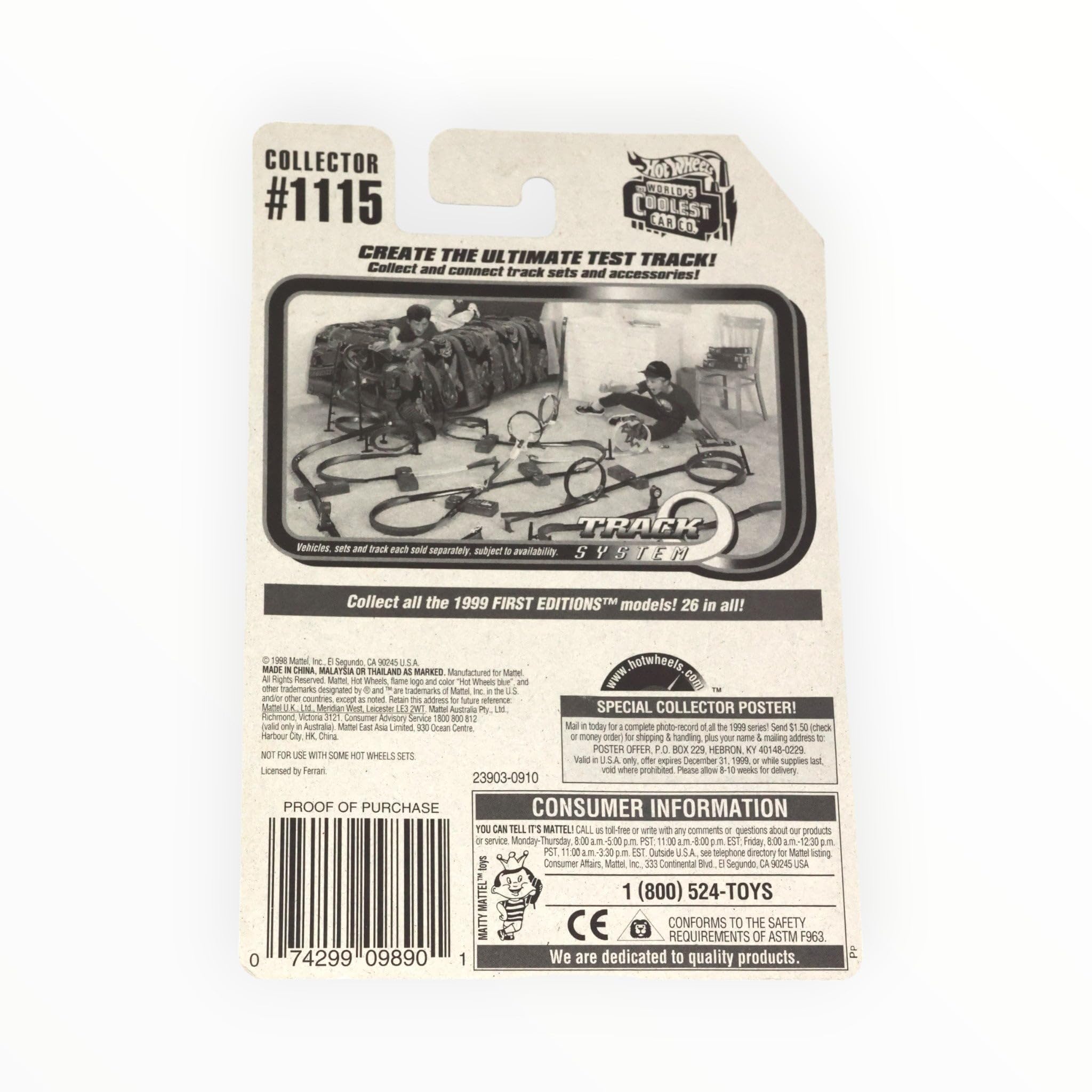 Hot Wheels 1999 Ferrari F355 Challenge Gray Car Collector 1115