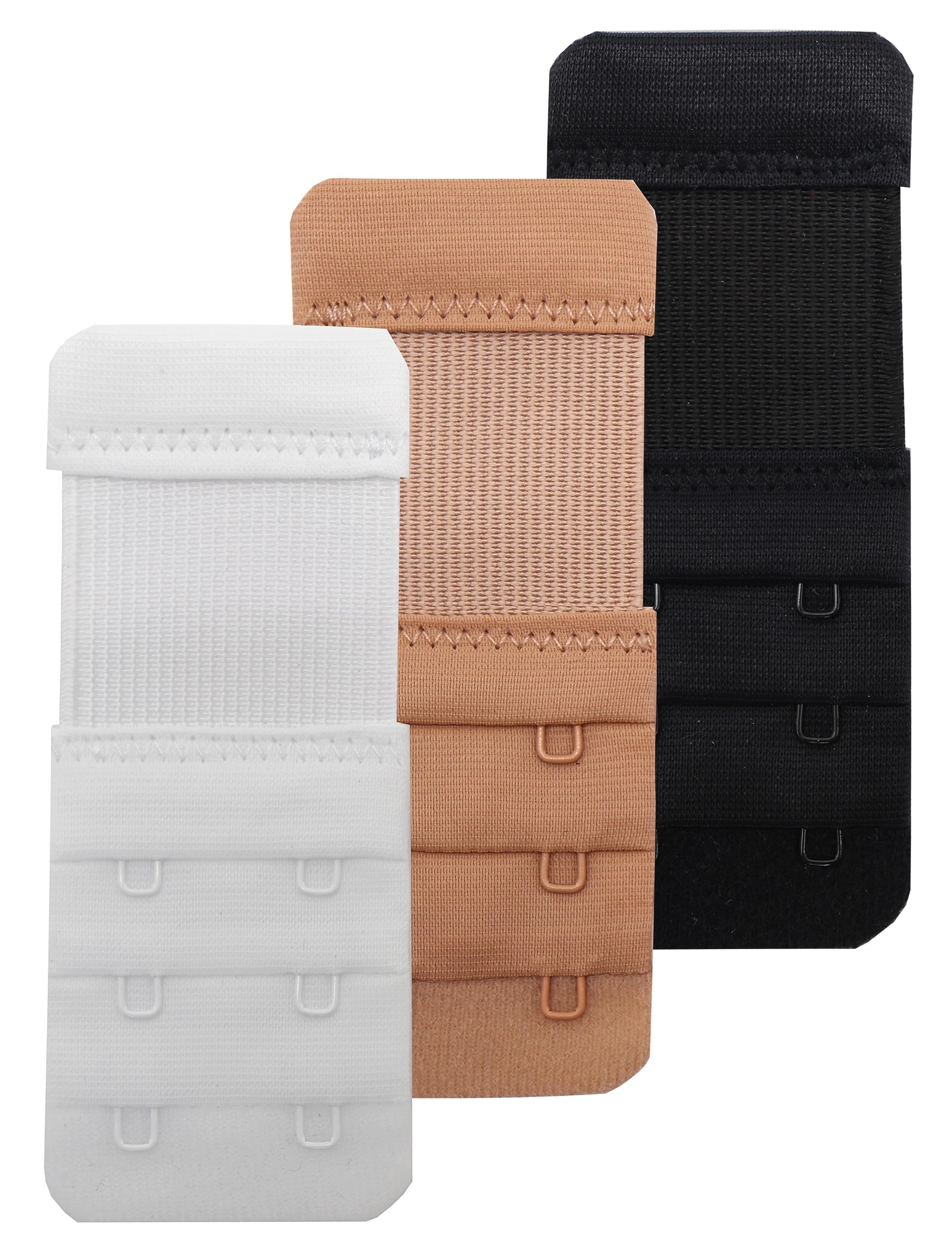 Tamlien Women's Bra Extenders 2 Hook Black, White, Skin Color 2 Hook Bra Extenders,Stretchy Soft And Comfortable Bra Strap Extender
