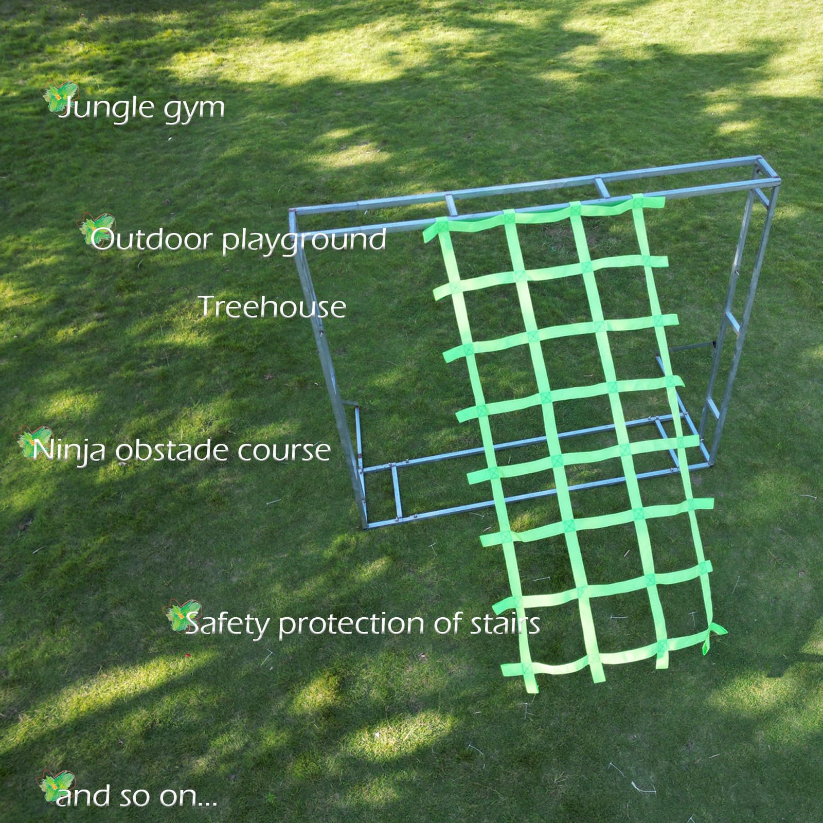 CL CLC Military Climbing Net - Indoor Climbing Net - Outdoor Climbing Net - Jungle Gyms-Climbing Cargo Net Heavy Duty - Obstacle Courses - 7ftx4ft-Green (87inchx48inch) - Image 3