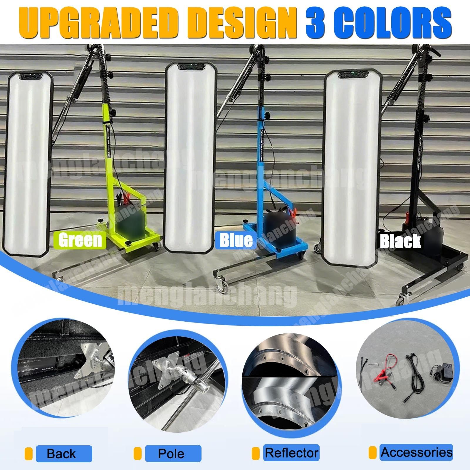 LáMpara Pdr Para Abolladuras De Coche Con Panel De Luz Grande (95×26Cm), 6 Ajustes De Luz, Herramienta De ReparacióN De Abolladuras Sin Pintura, Herramienta Con Soporte Ajustable Blue