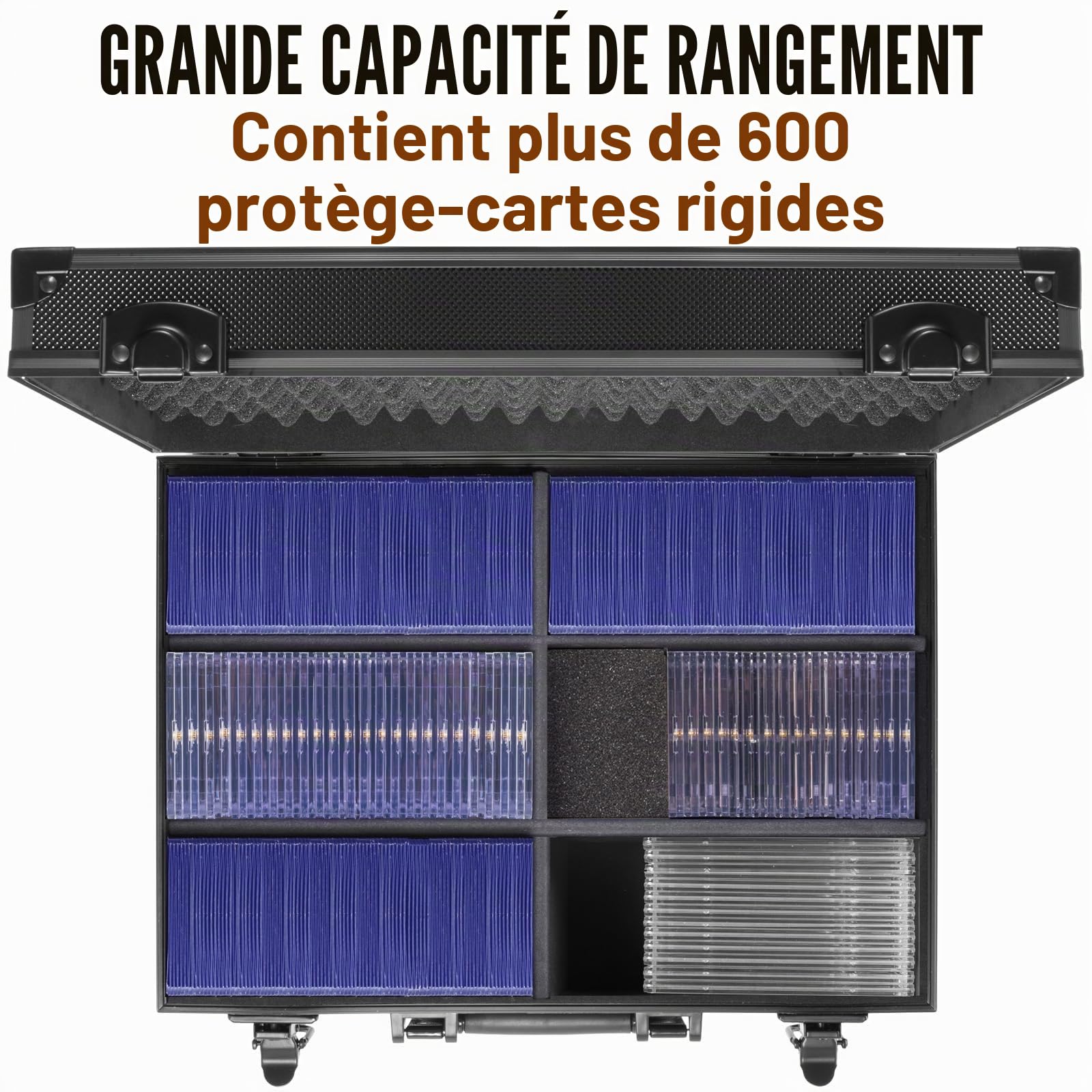 Boîte de Rangement pour Top Loader, Cartes Graduées Box pour Cartes Sportives, Boite Rangement Carte Compatible avec 600+ Top Loaders ou 130+ 35pt One Touch