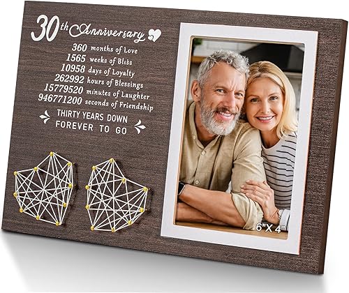 Yakucho Marco de fotos de 30 aniversario, regalos personalizados para padres, marco de clip para aniversario de boda, regalo de esposa de parte del
