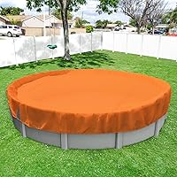 Vista 10 de Windscreen4less Cubierta de seguridad redonda de invierno para piscina de 14 pies con cable de alambre a lo largo de los bordes, cabrestante