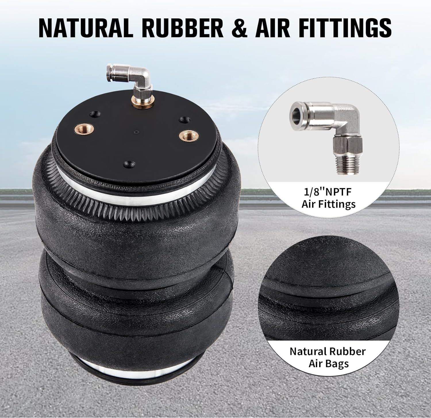 2PCS Universal Air Suspension Spring Double Bellow Compatible with 2011-2018 Dodge Ram 1500, 2019-2021 Dodge Ram 1500 Classic, 5000 lbs Loading, 5 to 100 PSI