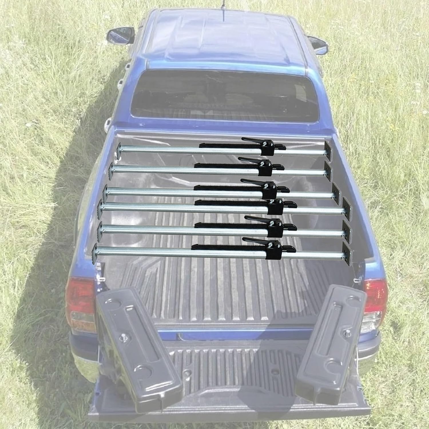 Cargo Stabilizer Bar Steel Cargo Stabilizer Bar for Safe Transport of Heavy Items, Truck Cargo Bar Extends 51.2 to 63.0 Inches, Adjustable Cargo Ratcheting Cargo Bar for Pickup Truck Trunk(1pcs)