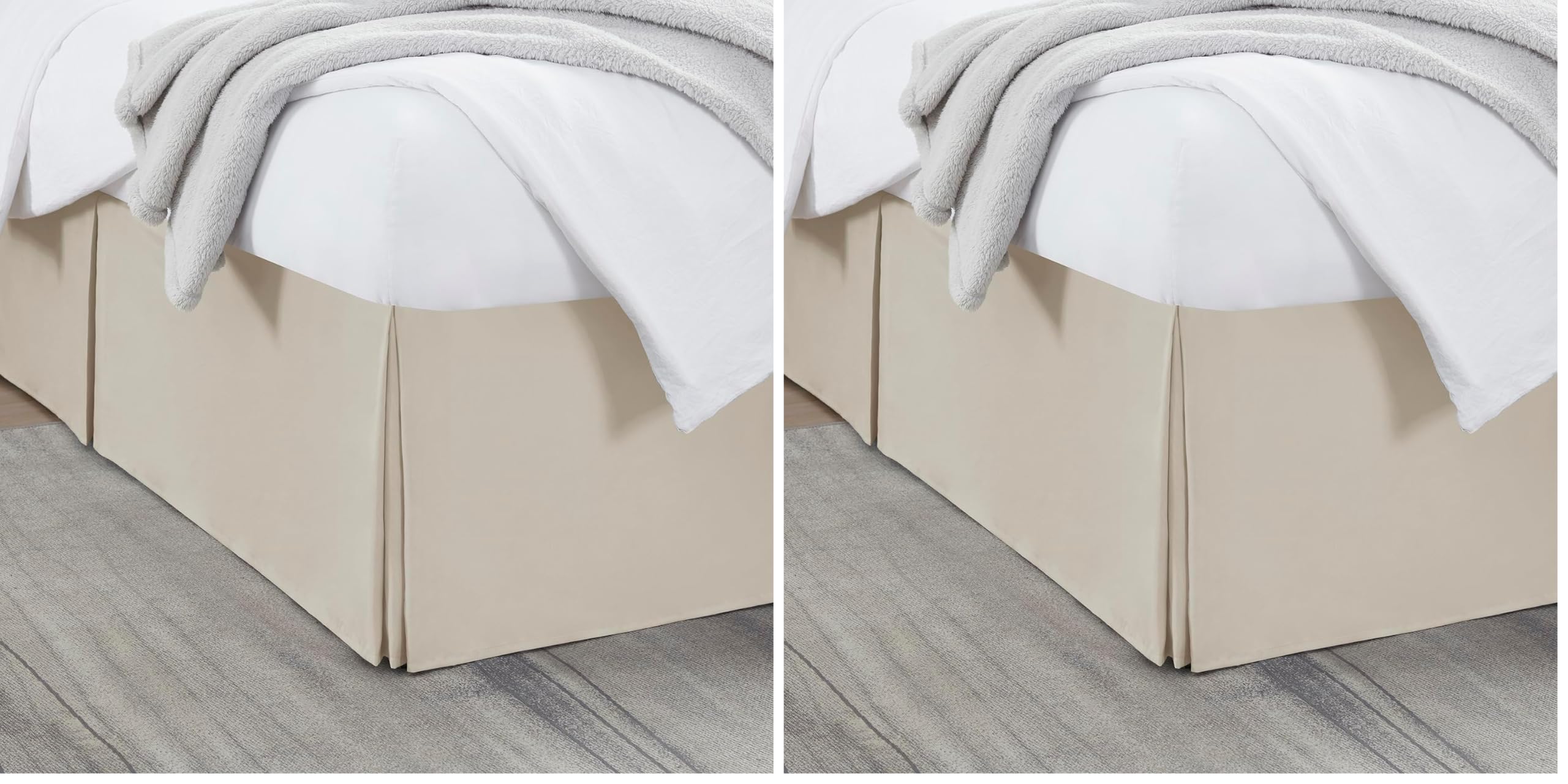 Nestl Linen Bed Skirt Queen Size - Queen Bed Skirt 14 Inch Drop - Brushed Microfiber Bed Skirts - Hotel Quality Pleated Bed Skirt - Shrinkage &amp; Fade Resistant (Pack of 2)