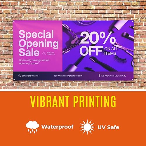 Miniatura 3 de Cartel personalizado de 2 x 4 pies  Cartel de vinilo personalizado para negocios, graduaciones, fiestas de cumpleaños, uso en interiores y