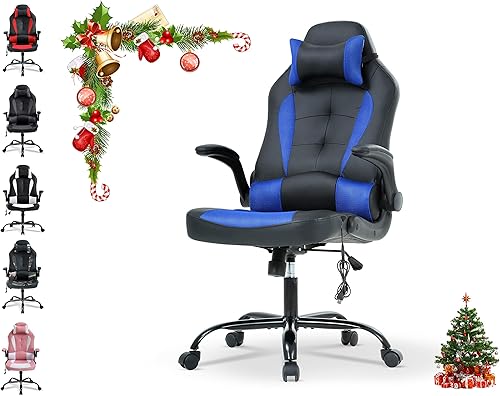 Silla ergonómica para videojuegos, silla de videojuegos, silla de escritorio de oficina con respaldo alto para computadora, con soporte lumbar,