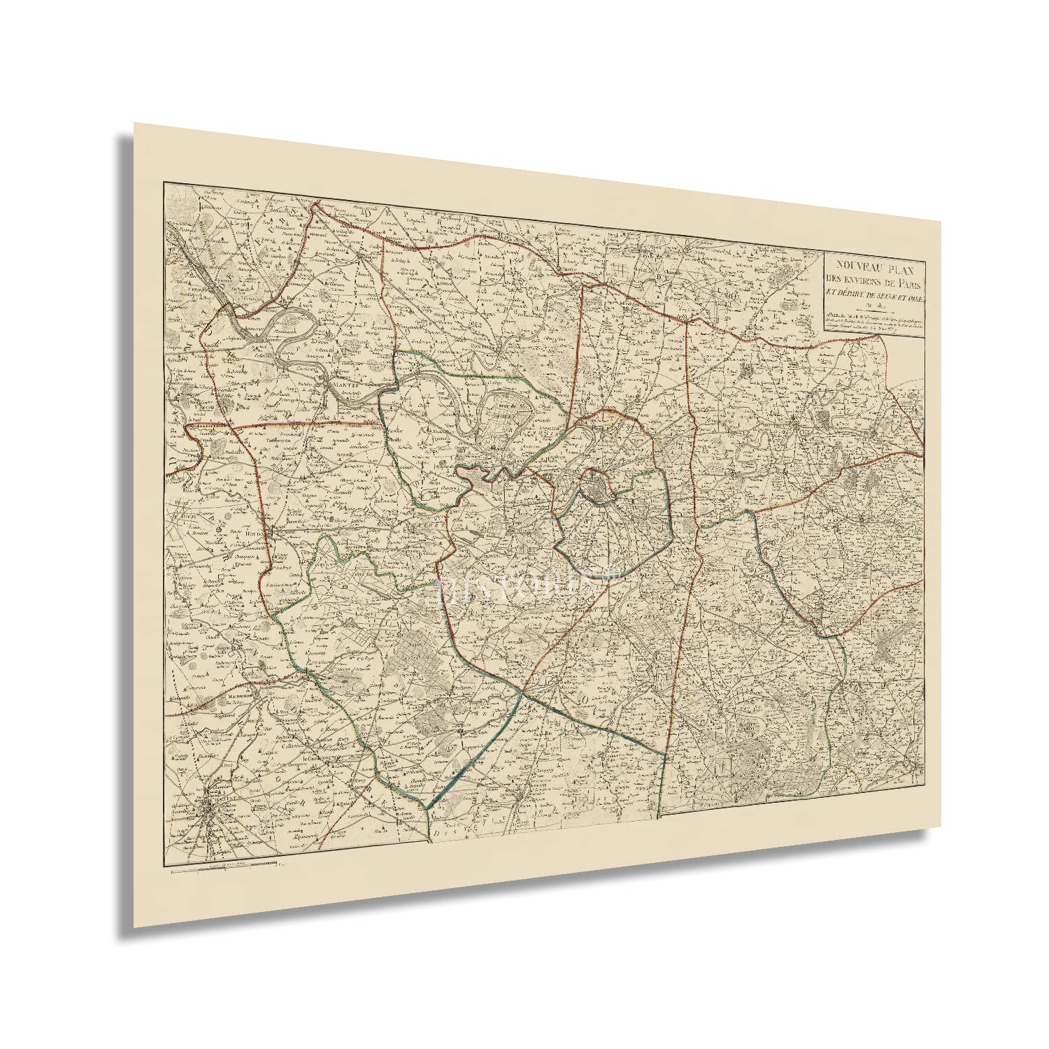 Buy HISTORIX 1811 Vintage Paris City Map 18x24 Inch Vintage Paris Map