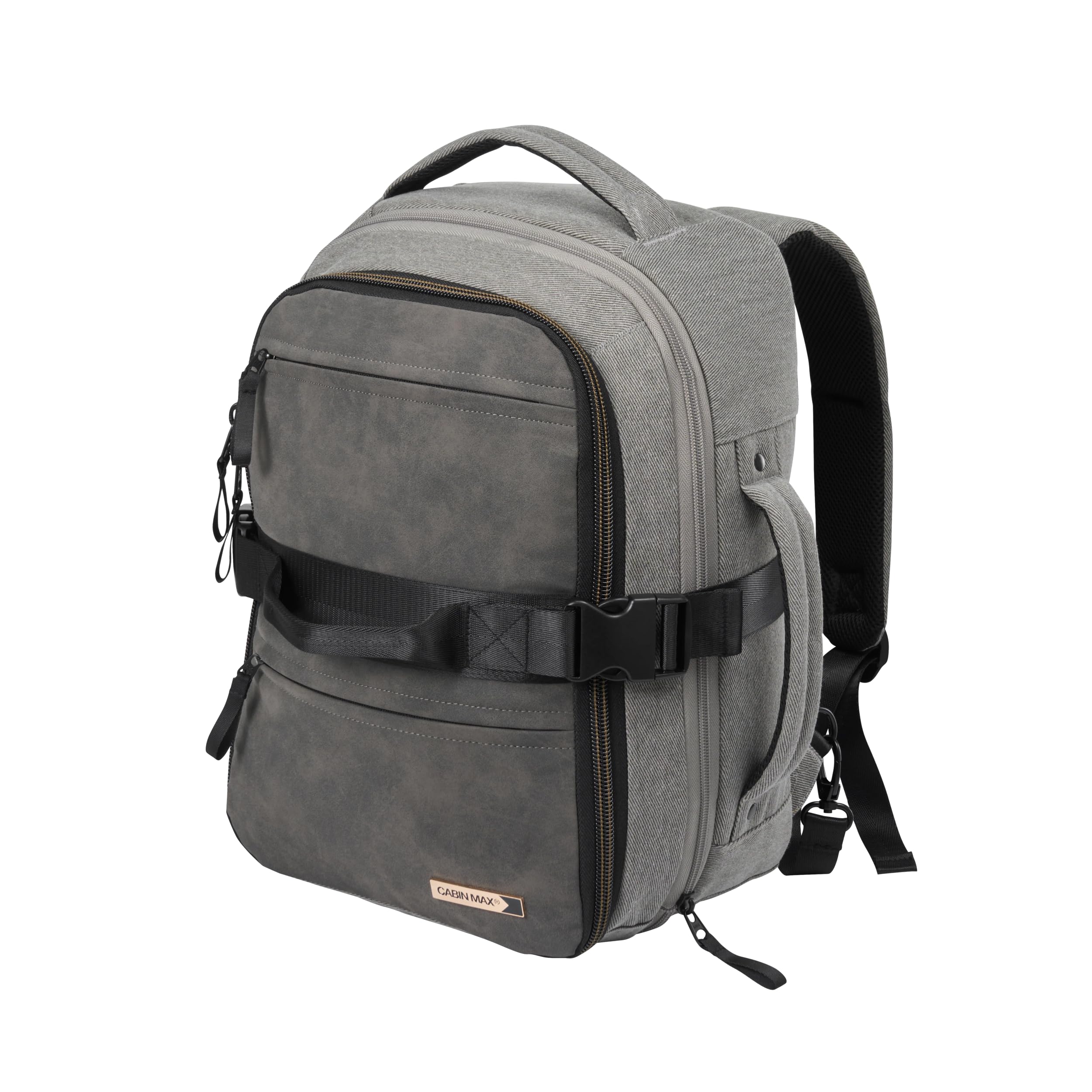 Cabin Max Evos Bolsa Viaje 40x30x20 Mochila Extensible de Mano híbrida con Ruedas (40 x 30 x 15 cm y 40 x 30 x 20 cm), Gris, 40x30x15, Equipaje de Mano Debajo del Asiento