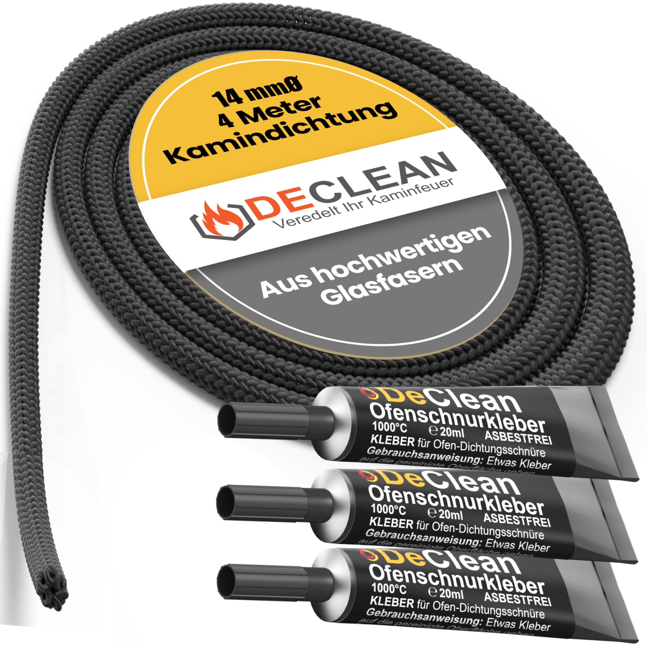 Floweringbeter Ofentürdichtung - Fiberglas-Seil 2,5 M X 14 Mm Für Kamin & Holzofen