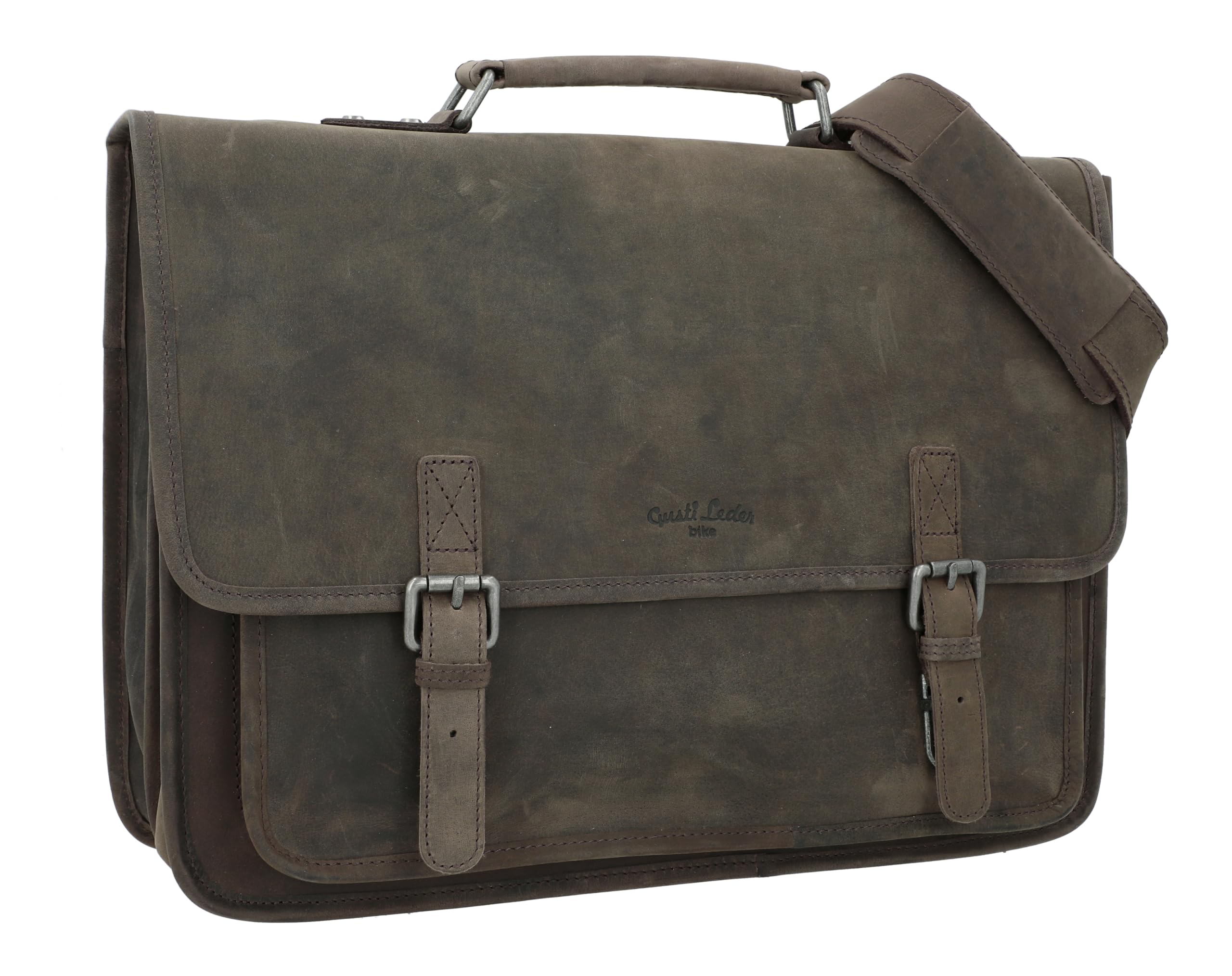 Gusti Gepäckträgertasche Leder - Matthew S. Damen und Herren Aktentasche Fahrradtasche Lehrertasche Bürotasche Arbeitstasche Ledertasche Vintage Leder