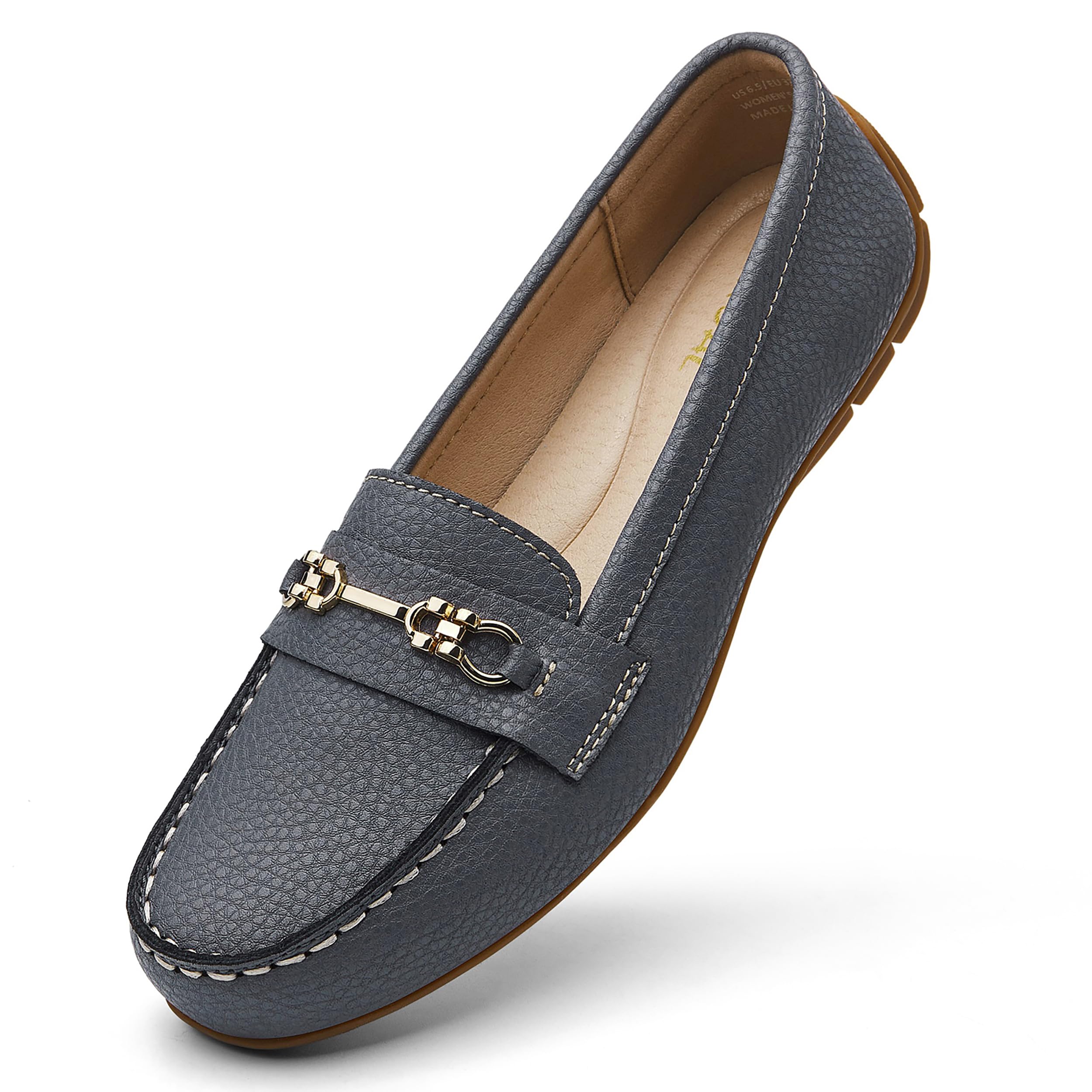 KORDAL Women's Comfortable & Lightweight Leather Loafers Slip-Ons Driving Mocs Walking Shoes Cute Business Casual Dress Shoes Work Flats for Women