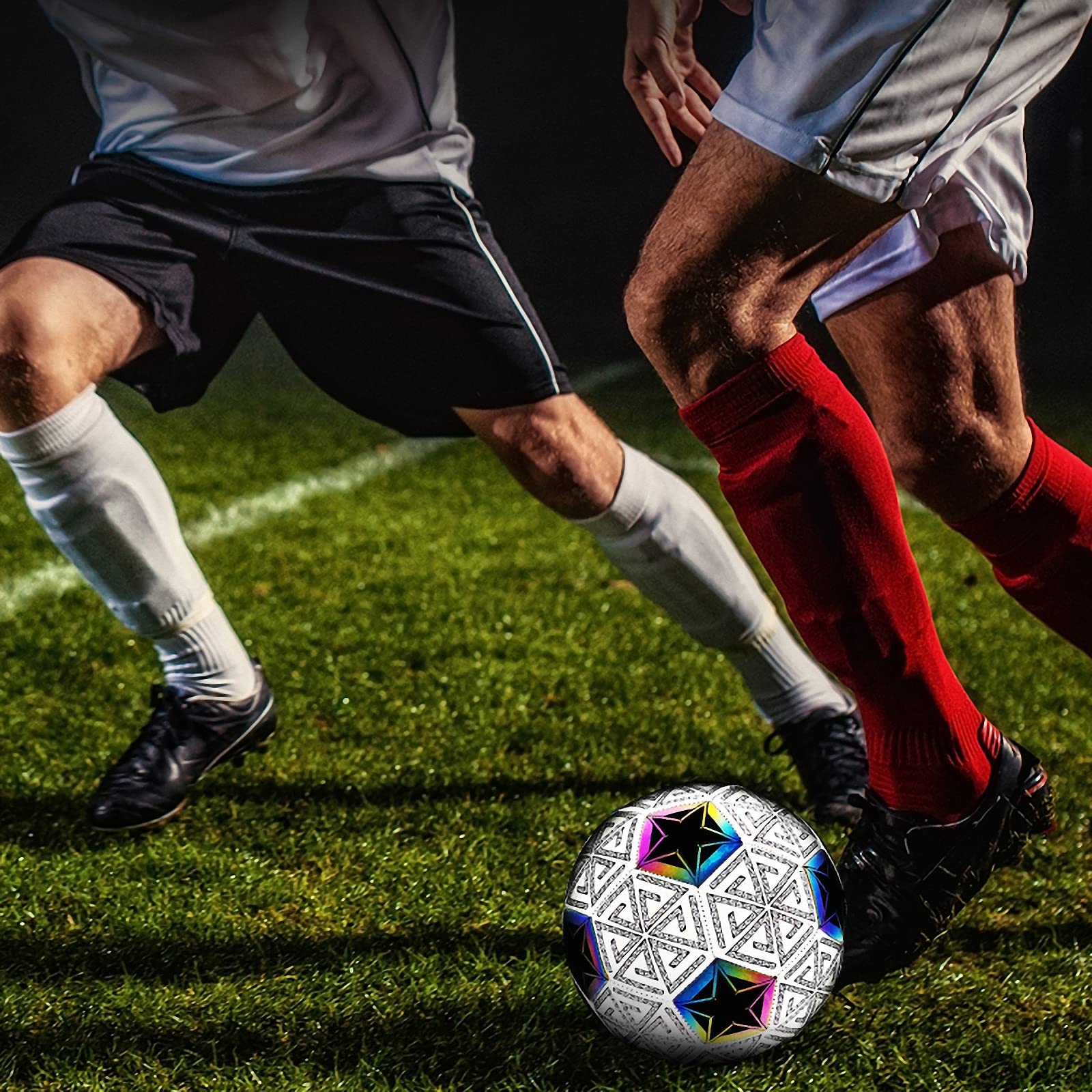 Balón de fútbol Reflectante con Bomba, Ilumina la noche con Pelota Fluorescente Brillante,Football Luminoso de Entrenamiento para niños y Adultos,Regalos para Novios