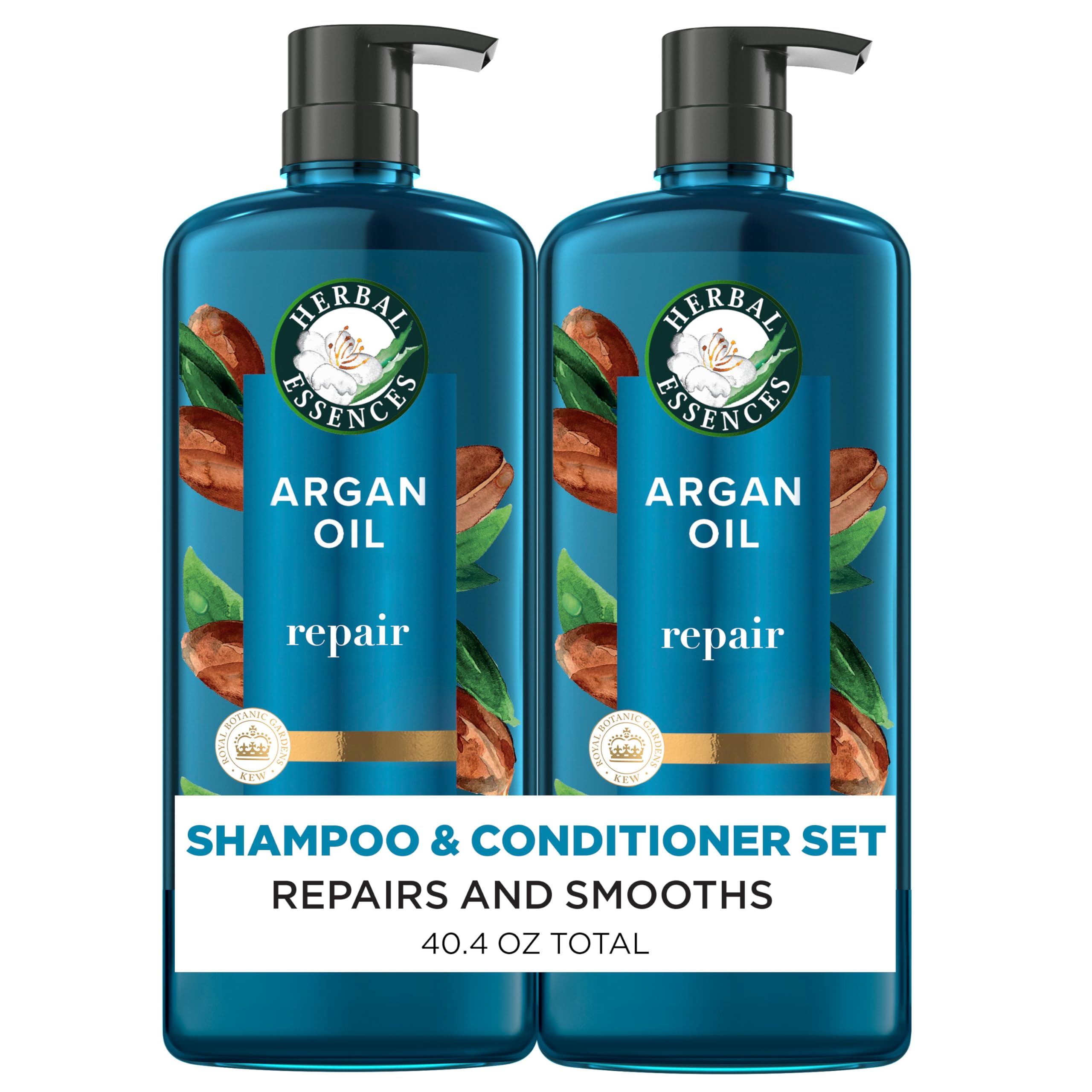 Herbal Essences Argan Oil Repair Shampoo & Conditioner Set, Moisturizes & Smoothes, Paraben-Free, Color-Safe, pH-Balanced, Citrus Scent, 20.2 Fl Oz, 2-Pack