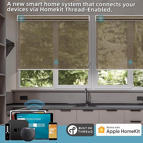 Miniatura 2 de SmartWings Persianas motorizadas con control remoto compatibles con Homekit habilitado para rosca, pantalla inteligente inalámbrica de filtrado de