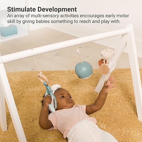 Miniatura 5 de Little Big Friends Gimnasio de actividades de madera para bebés - Gimnasio Montessori para bebés  Fomenta las habilidades motoras y el desarrollo