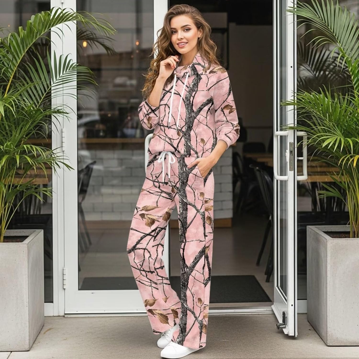 Women Track Suits 2 Piece Set Plus Size Womens Jogger Set with Pockets