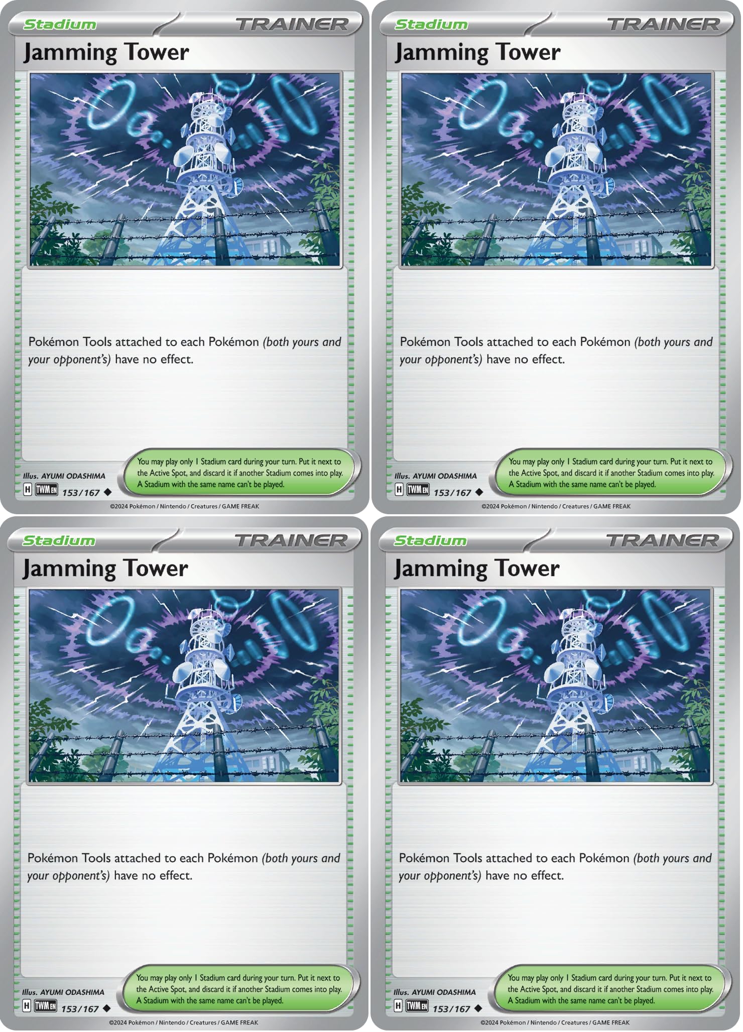 Jamming Tower Pokemon Card Lot - Twlight Masquerade x4-153 167