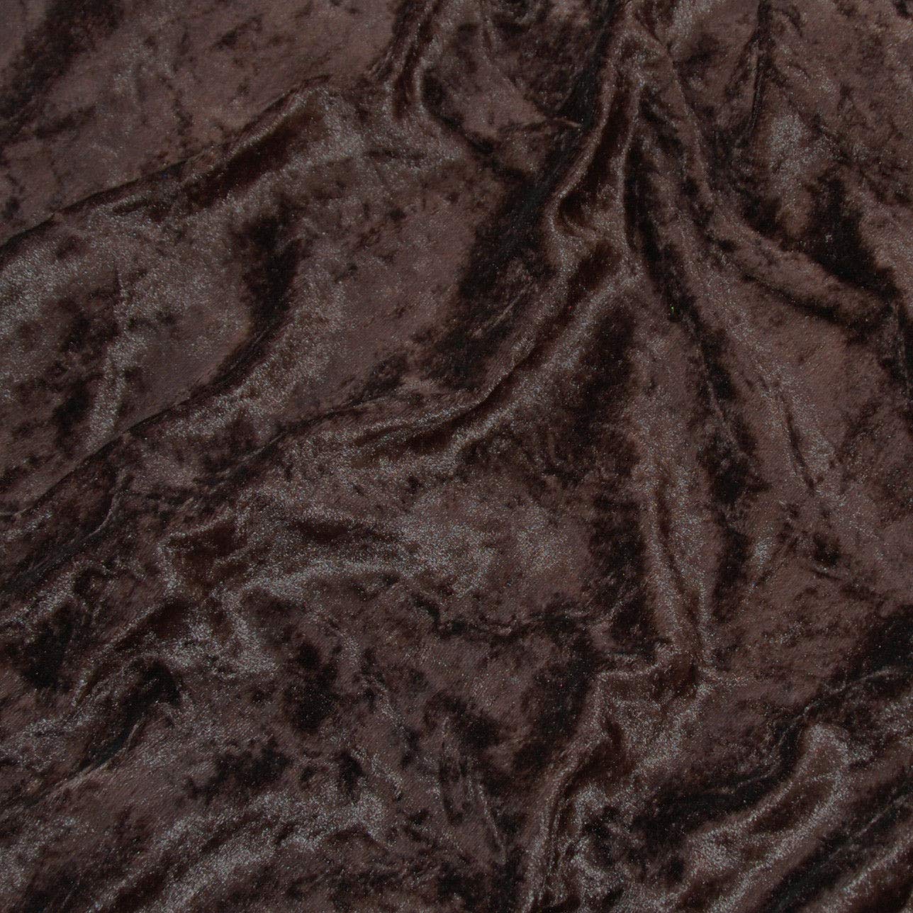Discount Fabrics Ltd Chocolate Premium Crushed Velvet Stretch Velour Fabric 150Cm 59" Wide For Upholstery Dress Craft Drape Curtain Bed Headboard Material By The Meter By (Chocolate)
