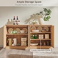 Vista 4 de Buffet Cabinet with Storage & Arched Doors, 31.5 Inch Wood Sideboard With Adjustable Shelf, Modern Coffee Bar Tables Accent Cabinets for Living