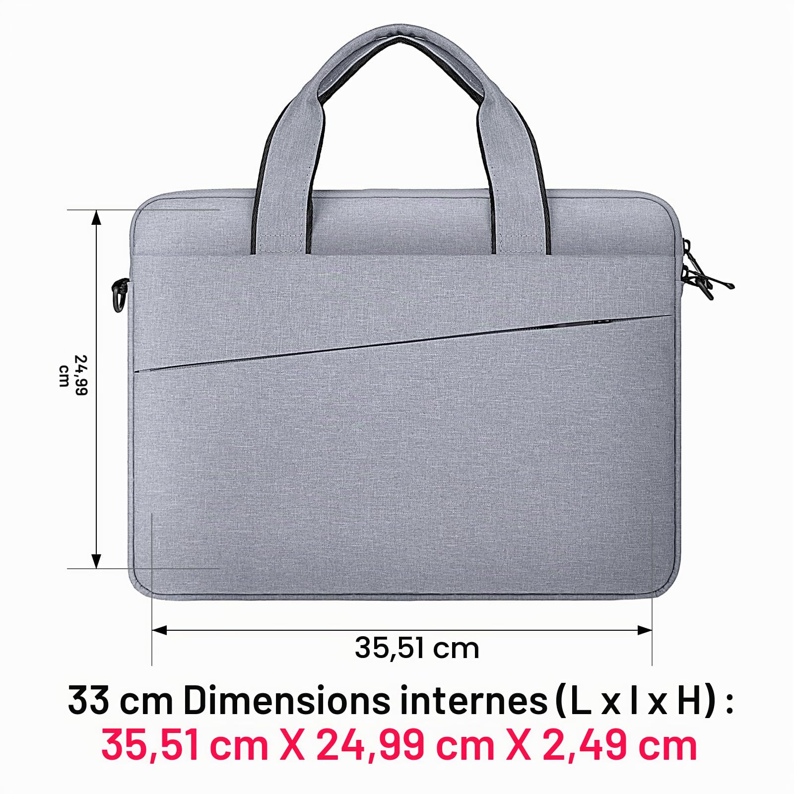 RAINYEAR Sacoche Housse pour Ordinateur Portable Imperméable Sac à Bandoulière Pochette de Protection Ordinateur Compatible MacBook Chromebook Surface