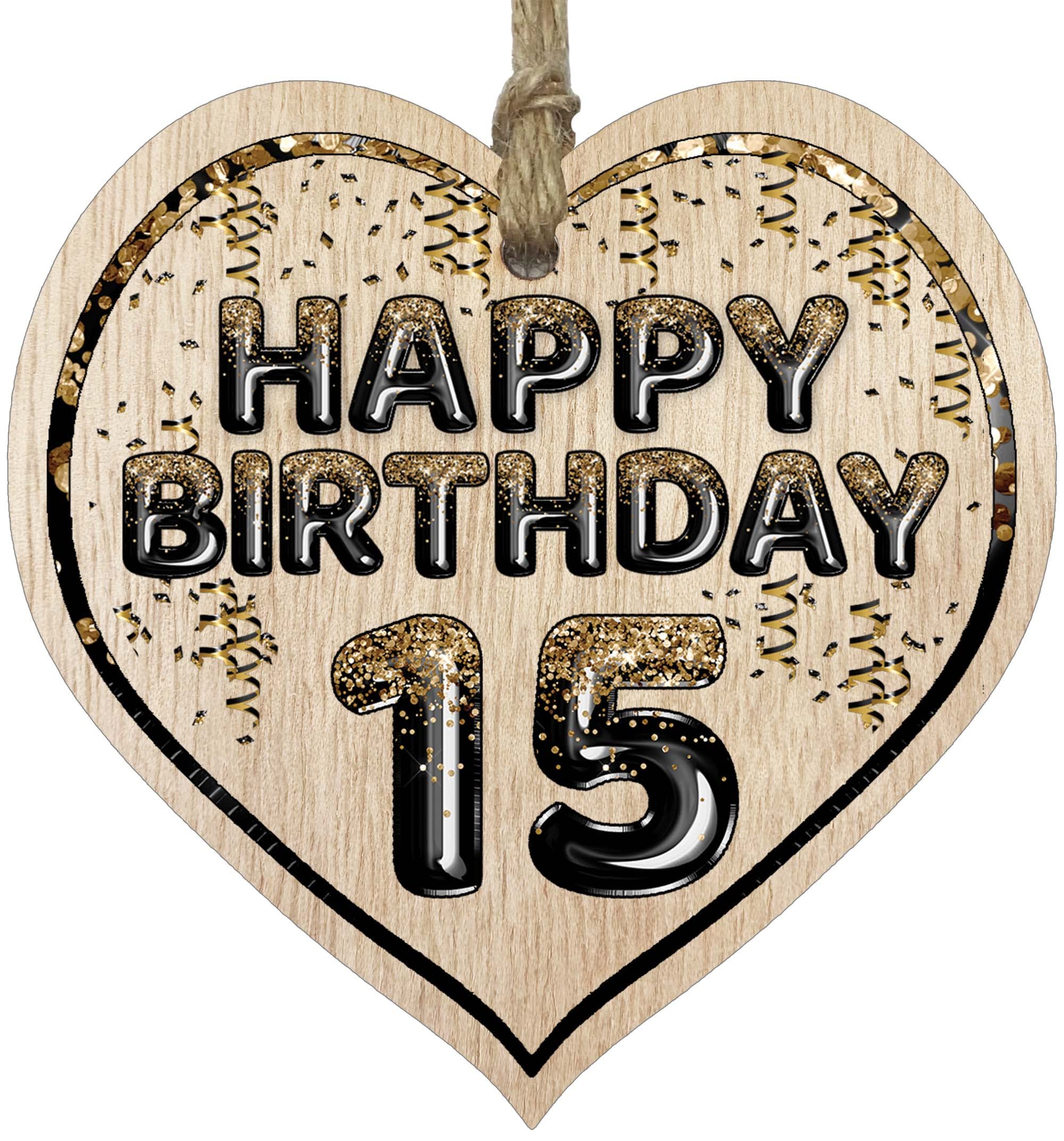 Biglietto di auguri di compleanno per 15 anni (15), 15° anno di età