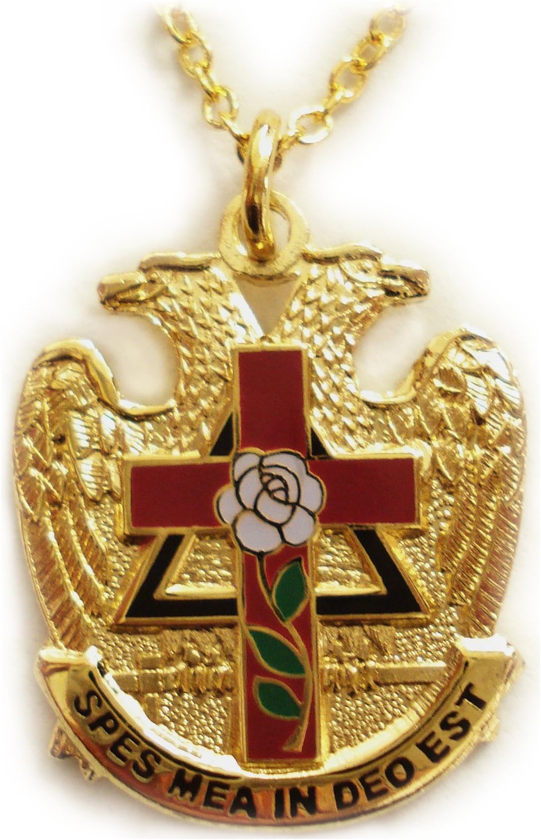 Scottish Rite Rose Croix Cross 32 Degree Masonic Masonry Freemason Pendant Necklace w/Chain
