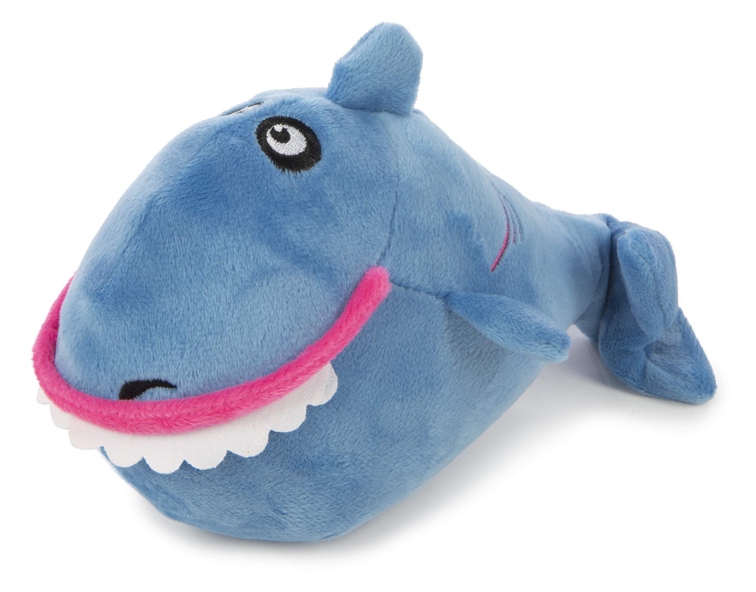 goDogAction Plush Shark | Animated Squeaker Dog Toy | Battery-Free Bite-Activated Motion | Reinforced Seams