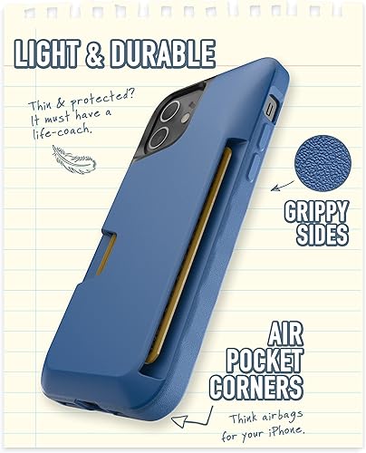 Miniatura 3 de Smartish - Funda tipo cartera para iPhone 1212 Pro - Wallet Slayer Vol. 1 Delgada + Protectora Soporte para tarjetas de crédito (Seda) - Blues on