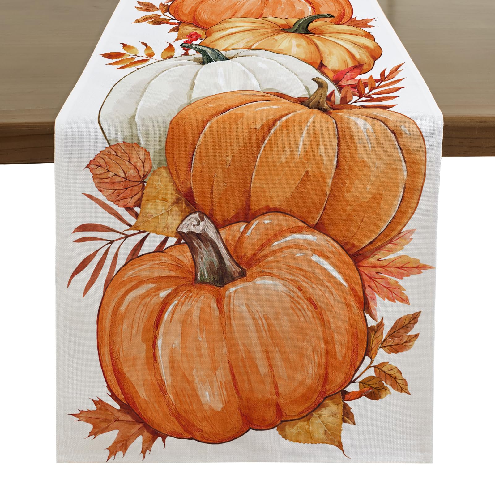 Chemin de table d'automne pour décoration de table de cuisine et salle à manger chaleureuse