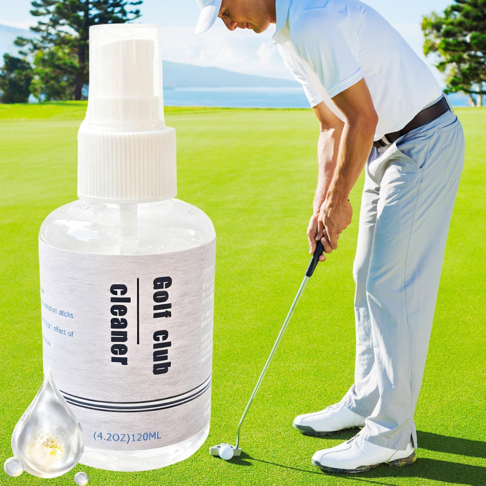 Pulidor de palos de golf - Kit de limpieza de palos en spray invisible de secado rápido y suave | Para hombres, mujeres, golfistas, padres y aficionados a los deportes al aire libre y en interiores.
