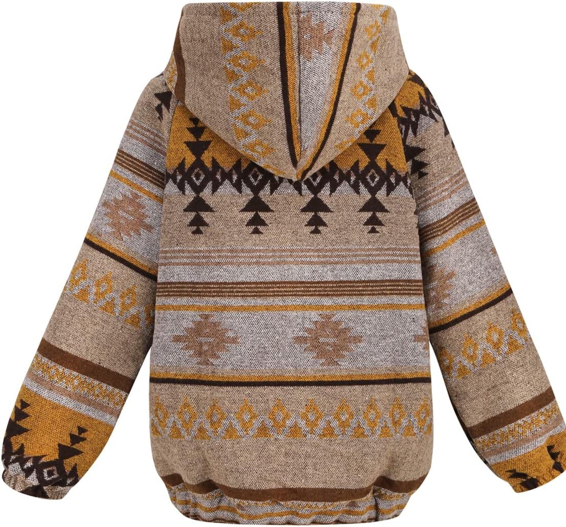 VIEWON Women's Casual Half Zip Aztec Print Western Ethnic Long Sleeve Warm Loose Pullover Hoodie Sweatshirt - Image 2