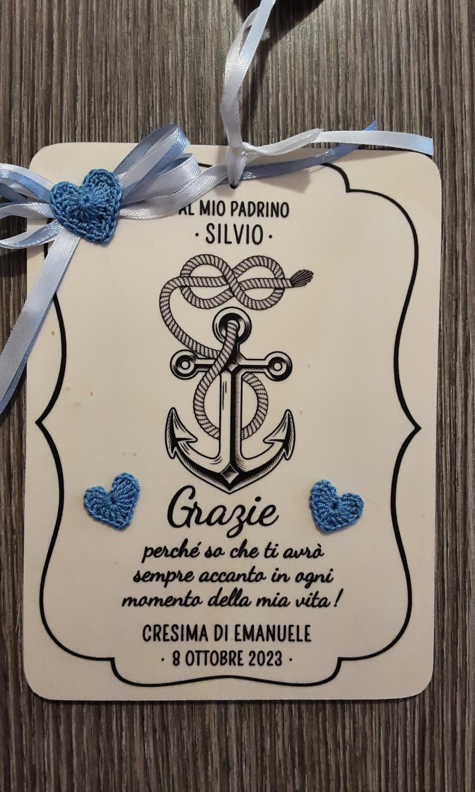 Crociedelizie, Targa Targhetta Ricordo Battesimo Dedica Frase