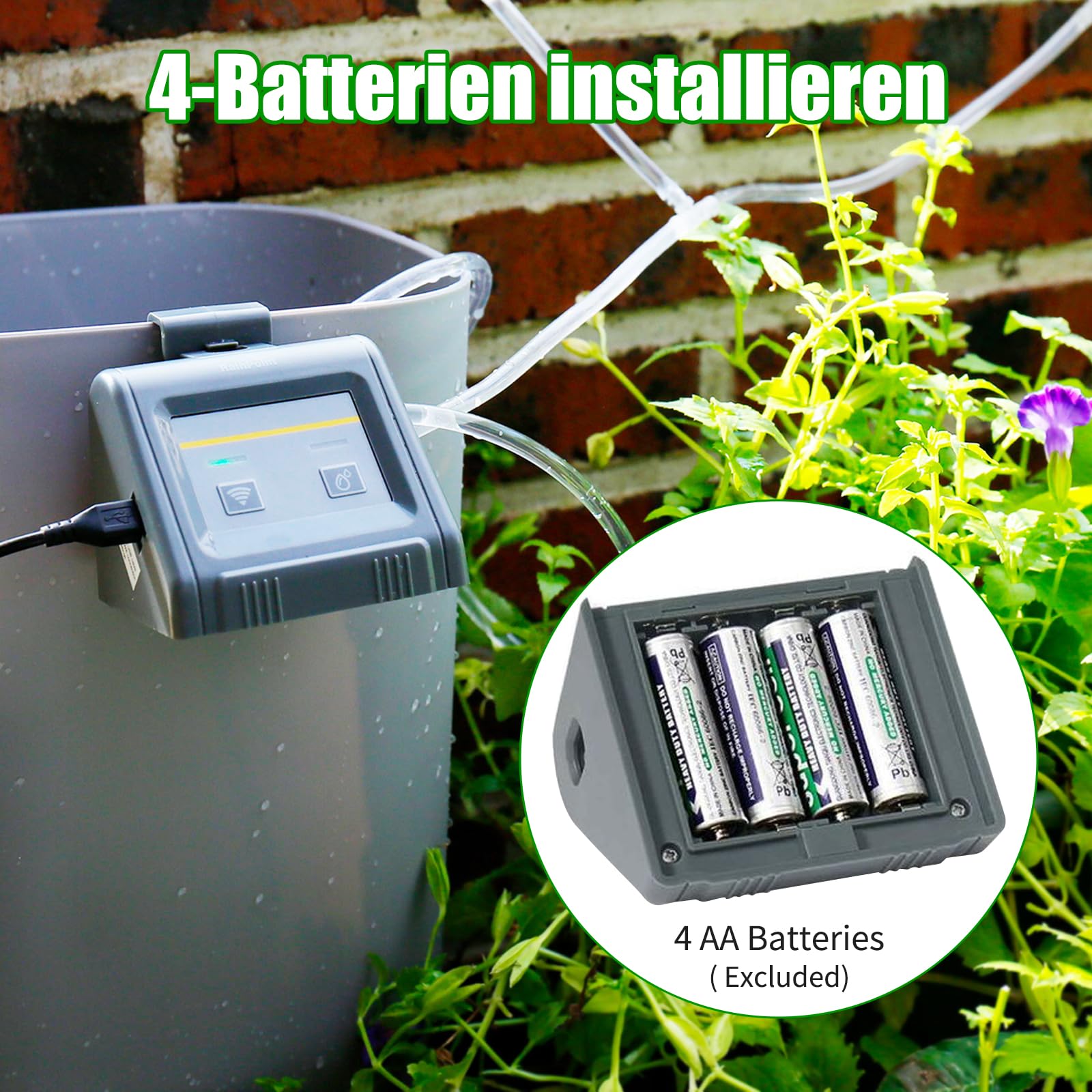 Set di irrigazione automatico per fiori WiFi, sistema di irrigazione per balcone da ufficio, con pompa, irrigazione a goccia per 10 piante spray, telecomando APP, irrigazione intelligente