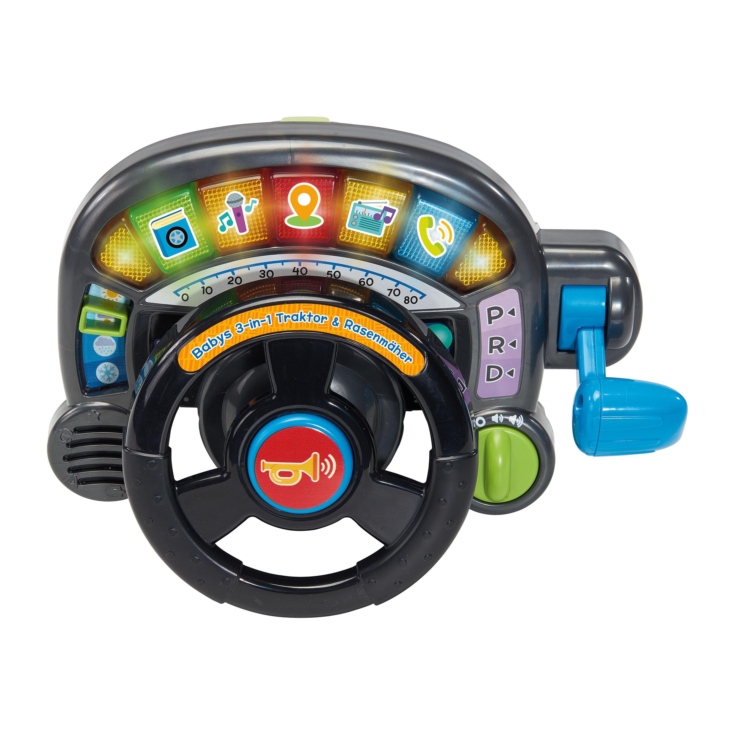 VTech Baby 3-in-1 Traktor Rasenmäher mit Lenkrad, Musik