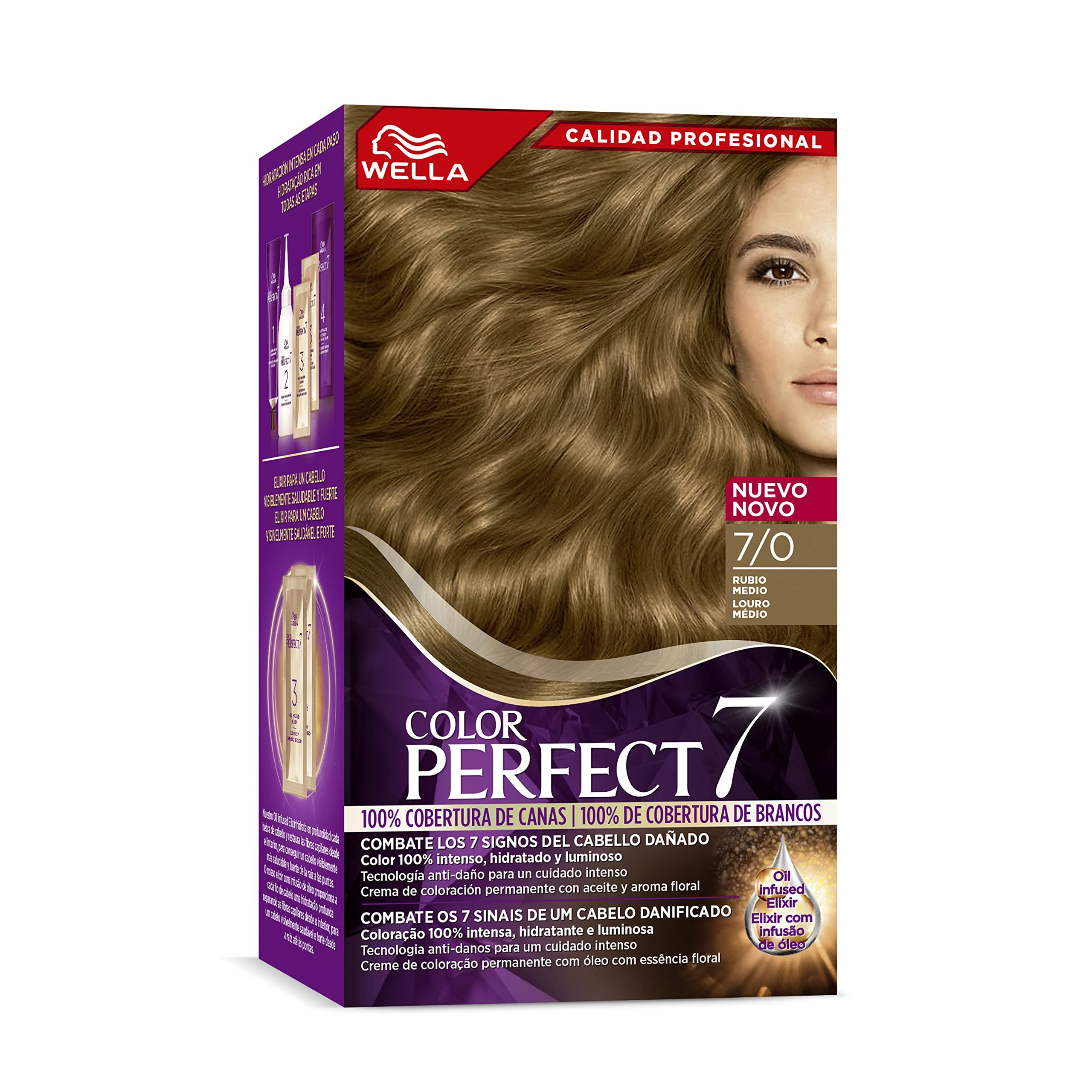 Wella Color Perfect - Tinte de Coloración Permanente para un Cabello Hidratado y Luminoso - Tono Rubio Medio
