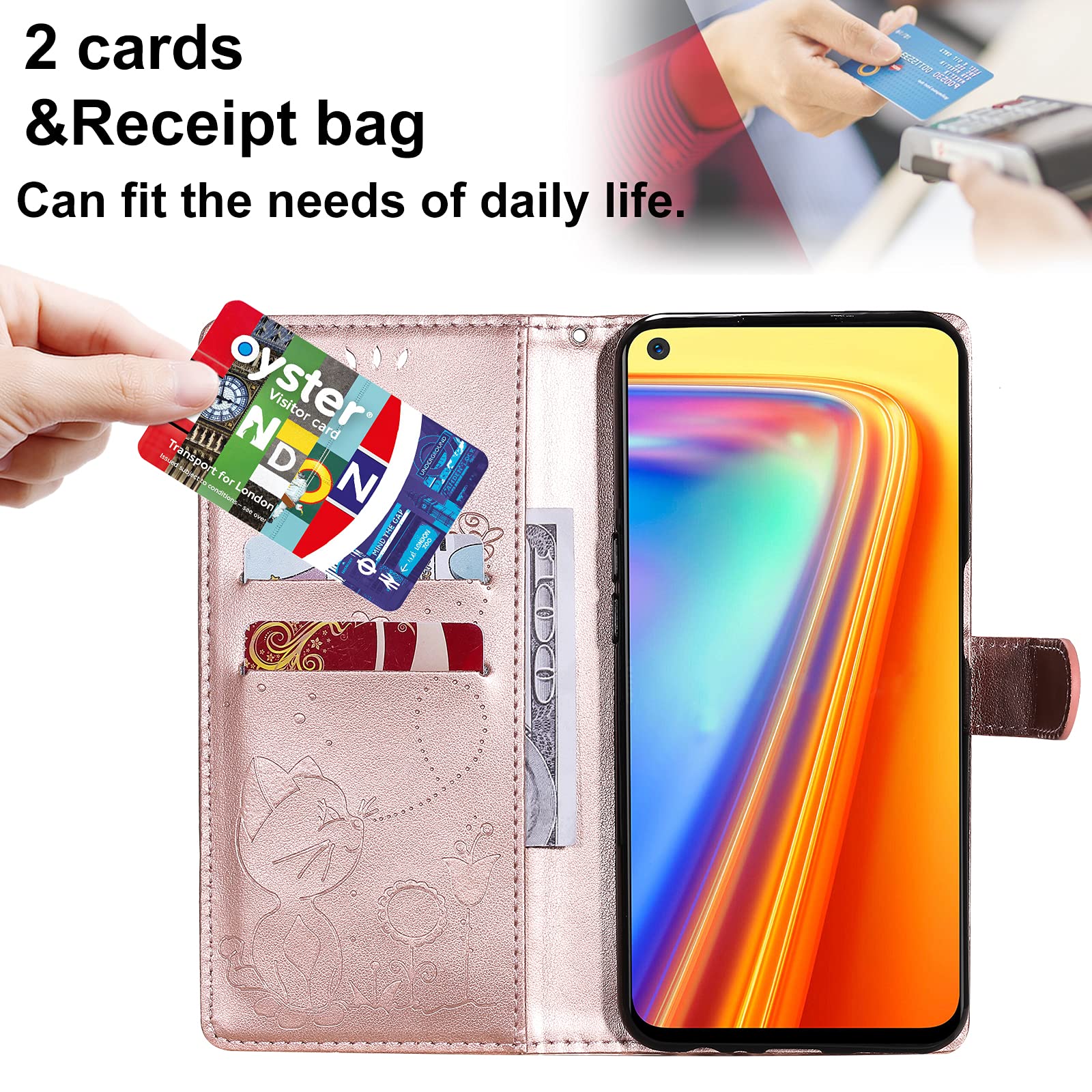 ZONNAVI Cover per Realme 8 4G / Realme 8 PRO, Flip Custodia Pelle PU con [Slot Cart] [Supporto Stand] [Magnetica], Cover a Libro Portafoglio per Realme 8 4G / Realme 8 PRO (Blu