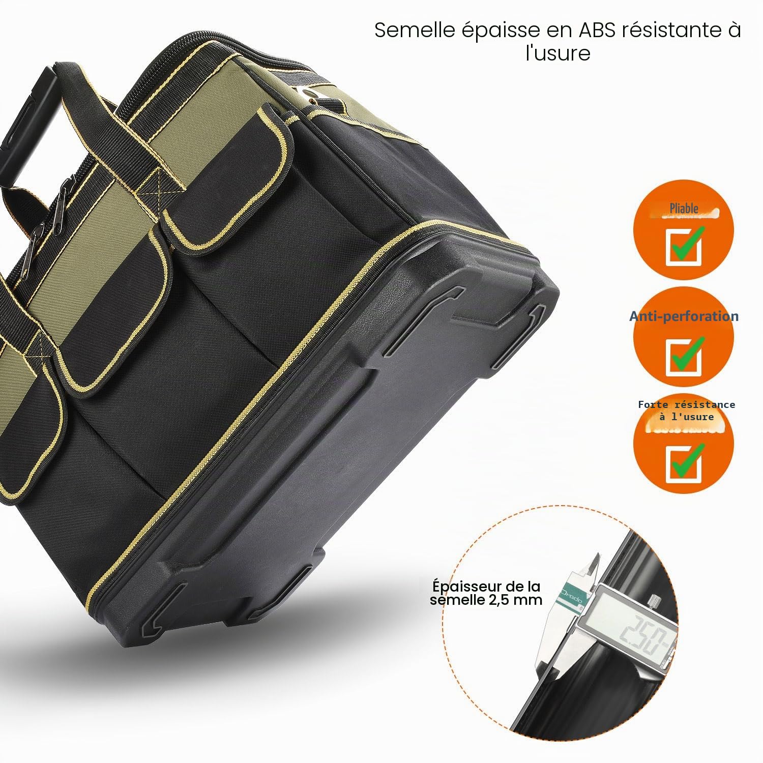 sac à outils étanche et pliable, Trousse de Transport pour Outils avec poche intérieure, Sac Porte-outils y compris bandoulière, 40 x 23 x 28 cm